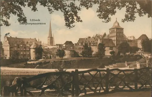 Ansichtskarte Lübeck Burgtorpanorama 1915