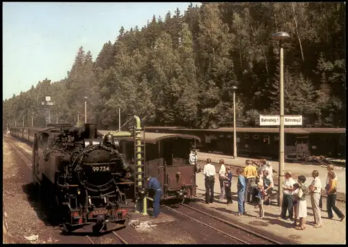 .Sachsen Schmalspurbahn Freital-Hainsberg  Bahnhof Kipsdorf, belebt 1988