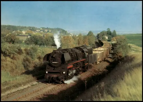 Ansichtskarte Glauchau Güterzug-Dampflokomotive 583006 1990