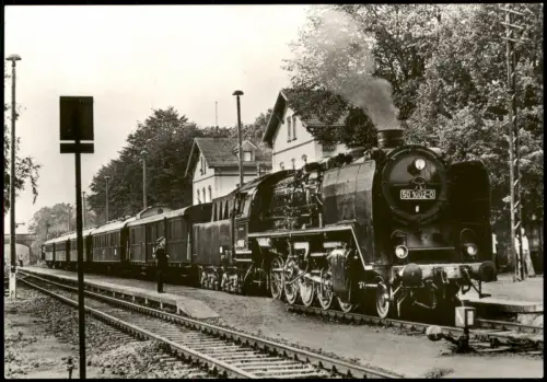 Lommatzsch Dampflokomotive Baureihe 50 - Bahnhof 1983 Sonderstempel Marke