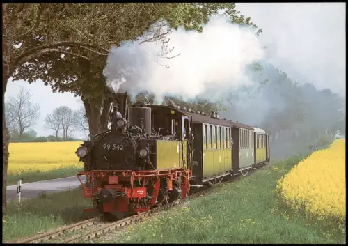 Ansichtskarte .Brandenburg Dampflok 99 542 der Pollo-Museumsbahn 2002