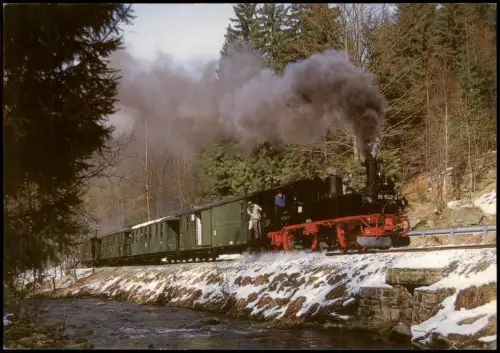 Ansichtskarte .Sachsen Preßnitztalbahn mit Dampflok 99 1542-2 2002