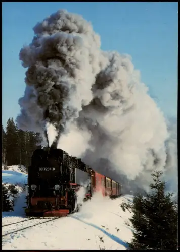 Ansichtskarte  Dampflok 99 7234 der Harzer Schmalspurbahnen 1994