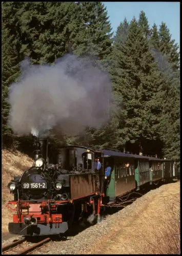 Neuheide Schönheide Erzgebirge Dampflok 99 1561-2 der Museumsbahn 1999