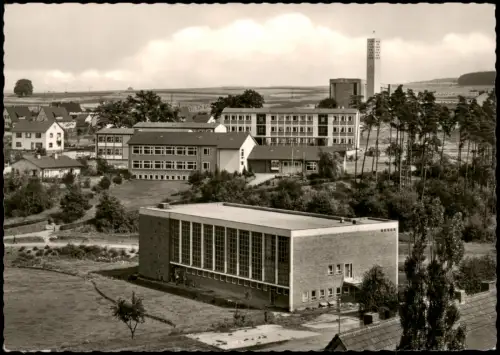 Stadtallendorf Stadtpartie Kirche Schule Festhalle 1962  b. Marburg
