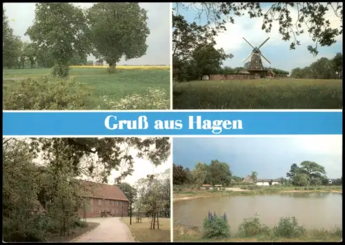 Ansichtskarte Hagen (Westfalen) 4 Bild Umland und Windmühle 1995
