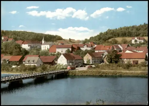 Ansichtskarte Hemfurth-Edersee-Edertal Ort und Brücke 1977