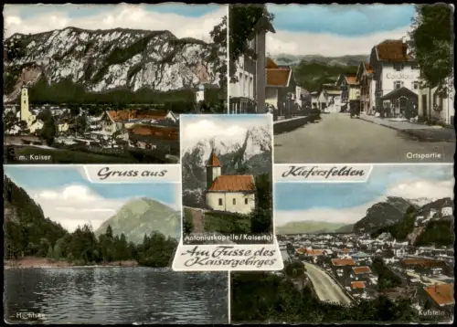 Ansichtskarte Kiefersfelden 5 Bild Straße Totale uvm 1961