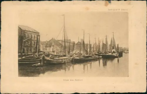 Ansichtskarte Ruhrort-Duisburg Hafenansicht mit Schiffen 1925
