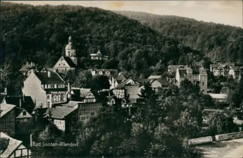 Bad Sooden-Allendorf Ortsansicht mit Kirche und Fachwerkhäusern 1935