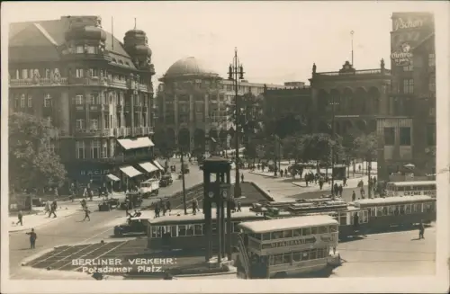 Tiergarten-Berlin Potsdamer Platz Berliner Verkehr - Fotokarte 1928