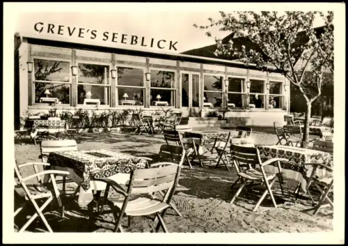 Mölln (Schleswig-Holstein) Greves Gasthof - Terrasse Seeblick 1969