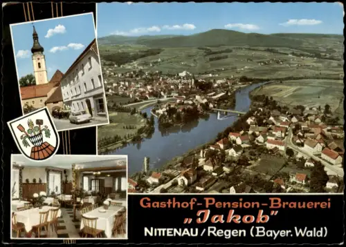 Ansichtskarte Nittenau Mehrbild Straße Luftbild 1965