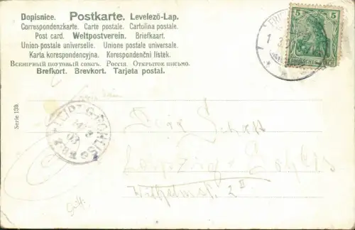 Trafoi-Stilfs Trafoi  die Ferner mit Almhütten Wanderin 1903 Mailick  Goldrand