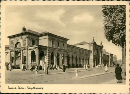 Ansichtskarte Bonn Hauptbahnhof 1954