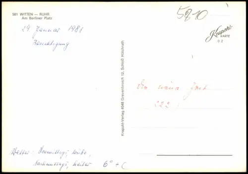 Ansichtskarte Witten (Ruhr) Am Berliner Platz 1981