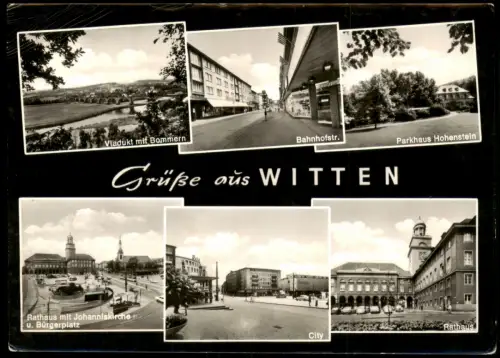 Ansichtskarte Witten (Ruhr) Mehrbild Bahnhofstraße Parkhaus City 1969