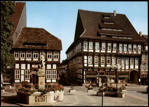 Ansichtskarte Einbeck Eulenspiegelbrunnen mit Ratsapotheke 1978