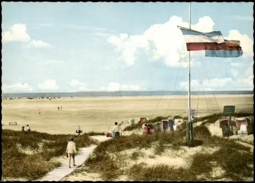 Norddorf auf Amrum Noorsaarep | Nordtorp Strand Düne Strandkörbe Flagge 1964