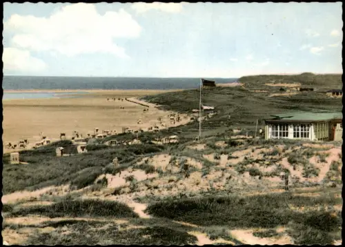 Norddorf auf Amrum  Nordtorp Strand und Strandhalle in den Dünen 1964