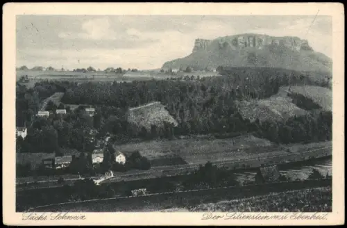 .Sachsen Sächsische Schweiz Allgemein Der Lilienstein mit Ebenheit 1928