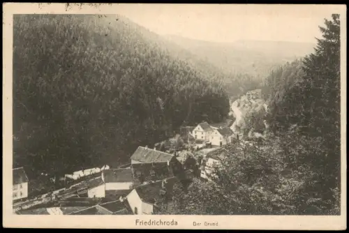 Ansichtskarte Friedrichroda Grund Partie Tal 1920 interessanter Misch-Frankatur