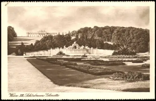 Ansichtskarte Hietzing-Wien Gloriette (Schloss Schönbrunn) Park 1920