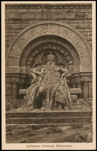 Ansichtskarte Kelbra (Kyffhäuser) Kyffhäuser - Denkmal, Barbarossa 1920