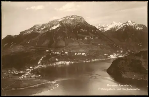 Brunnen SZ-Ingenbohl Panorama-Ansicht Brunnen-Axenstein, Frohnalpstock und Rophaienkette 1920