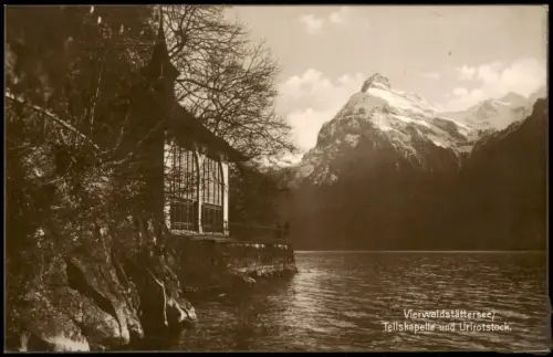 Ansichtskarte Sisikon Tellskapelle am Vierwaldstättersee mit Urirostock 1920