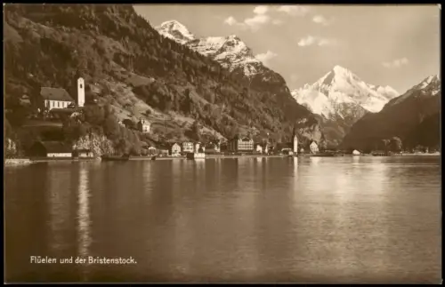 Ansichtskarte Flüelen Panorama-Ansicht Flüelen und der Bristenstock 1920
