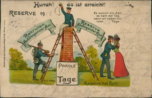 Ansichtskarte  Künstlerkarte Militär Reserve Militaria Parole Tage 1906