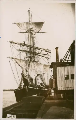 Postcard Stettin Szczecin Segelschiff im Hafen 1932