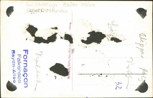 Postcard Stettin Szczecin Segelschiff im Hafen 1932