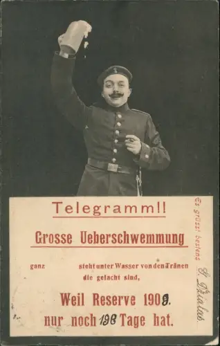 Militär Militaria Reserve Soldat Bier Große Überschwemmung 1909