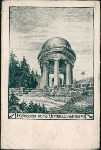 Sachsenberg-Georgenthal-Klingenthal Künstlerkarte Kriegerdenkmal 1932