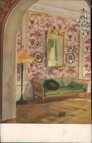 Ansichtskarte  Reklame & Werbung Tapete N+B Vertreter Klingenthal 1924
