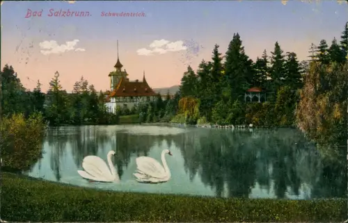 Bad Salzbrunn Szczawno-Zdrój Schwedenteich, Restaurant 1914