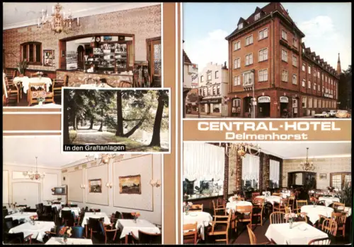 Ansichtskarte Delmenhorst Demost Central-Hotel mit Innenansichten 1992