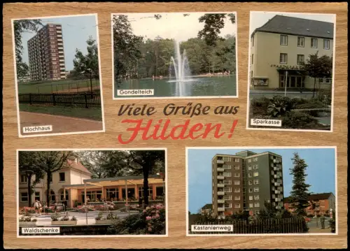 Hilden  Waldschenke Kastanienweg Sparkasse Gondelteich Hochhaus 1970