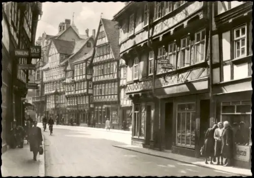 Hann. Münden Lange Straße, Leute, Geschäfte, Fleischerei 1965