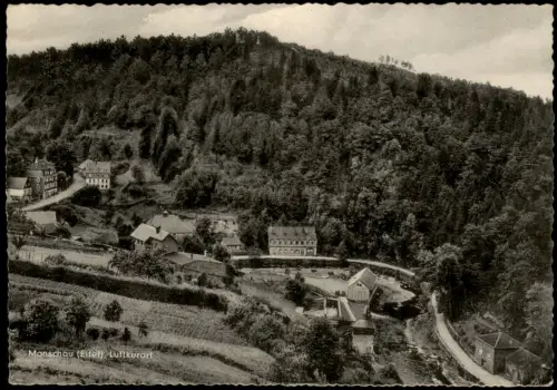 Ansichtskarte Monschau/Eifel Montjoie Stadt, Straßenpartie 1958