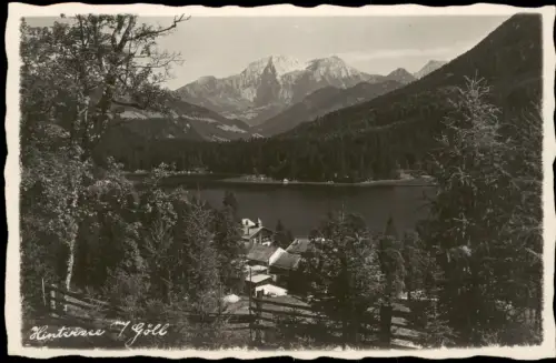 Ramsau bei Berchtesgaden Hintersee, Orts-Teilansicht und Göll, Alpen Berge 1930