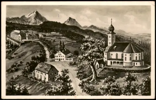 Hochfelln Wallfahrtskirche Maria Eck (Illustration, Künstlerkarte) 1930
