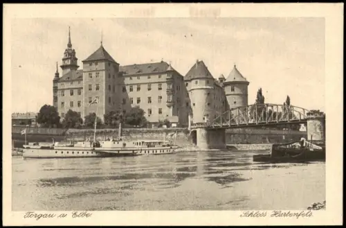 Ansichtskarte Torgau Schloss Hartenfels an der Elbe, Torgau 1920