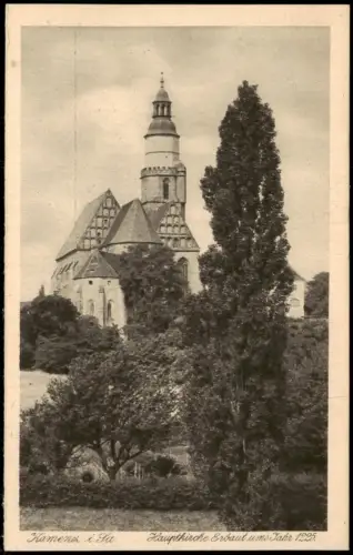 Ansichtskarte Kamenz Kamjenc Hauptkirche 1920