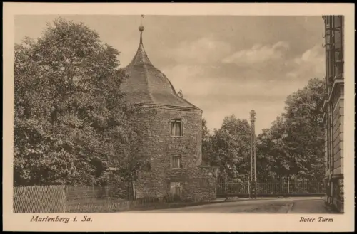 Ansichtskarte Marienberg im Erzgebirge Roter Turm, Marienberg i. Sa. 1920
