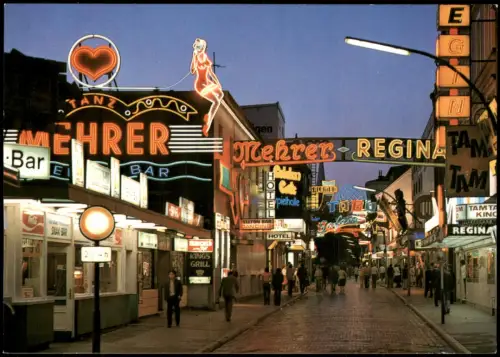 Ansichtskarte St. Pauli-Hamburg Große Nacht bei Nacht 1978