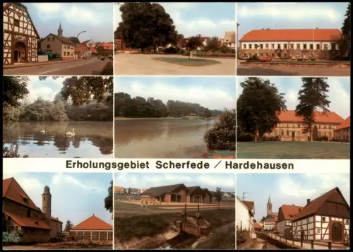Ansichtskarte Scherfede Ortsansichten Mehrbildkarte 1984