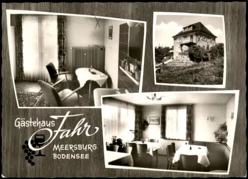 Ansichtskarte Meersburg Mehrbildkarte Gästehaus Fahr Stettenerstraße 1963